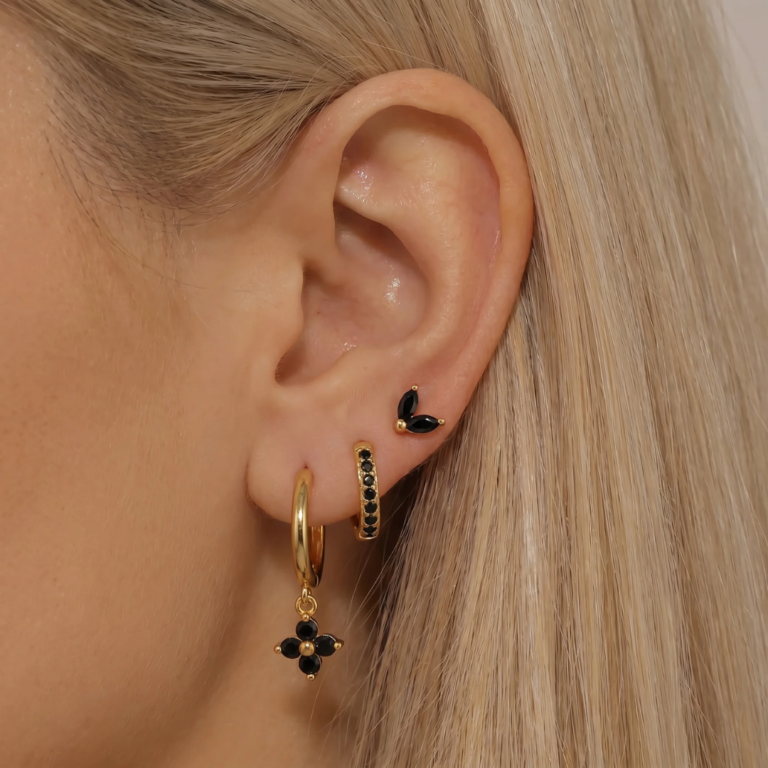Trio Clover Leaf Earring Set