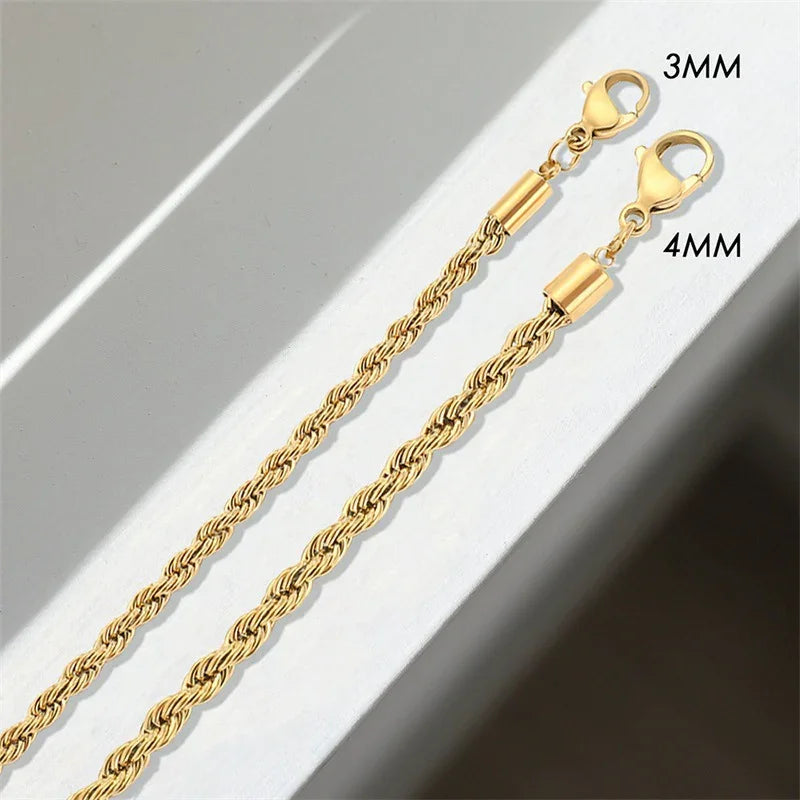 Classic Rope Chain Gold Bracelet