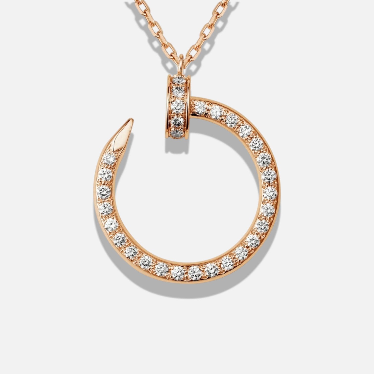Pavé Nail Pendant Necklace