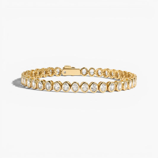 Oval Bezel CZ Tennis Bracelet