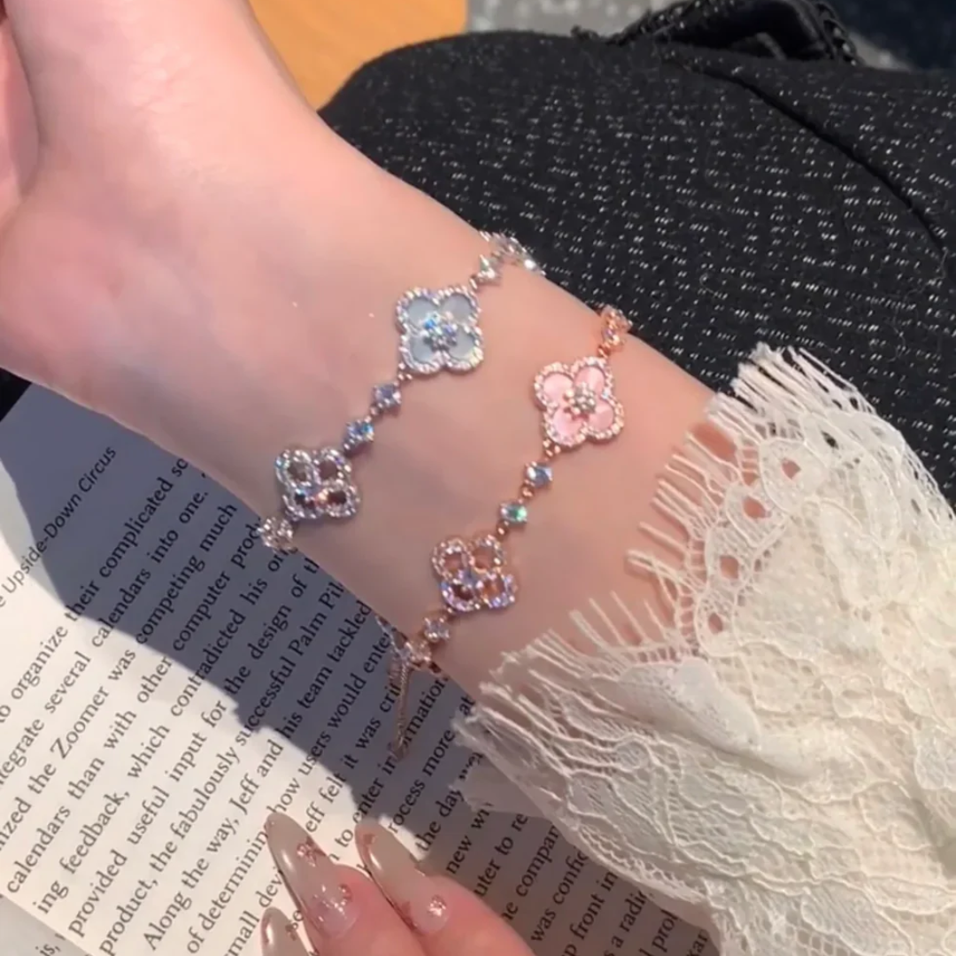 Sakura Clover Charm Bracelet