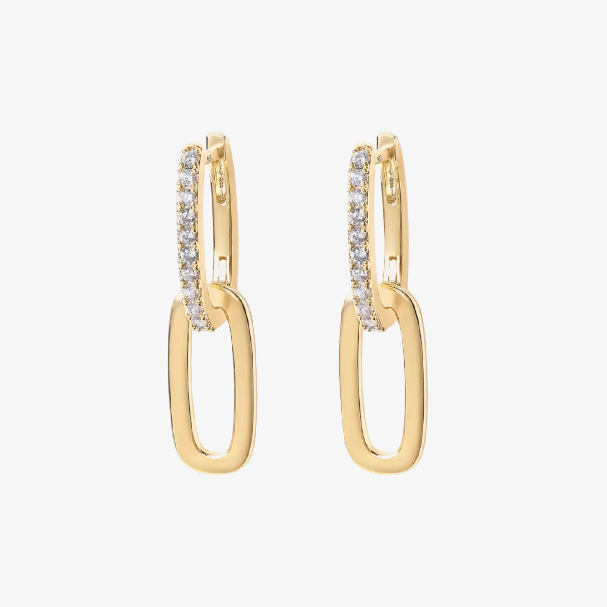 Paperclip Link Hoop Earrings – Gold