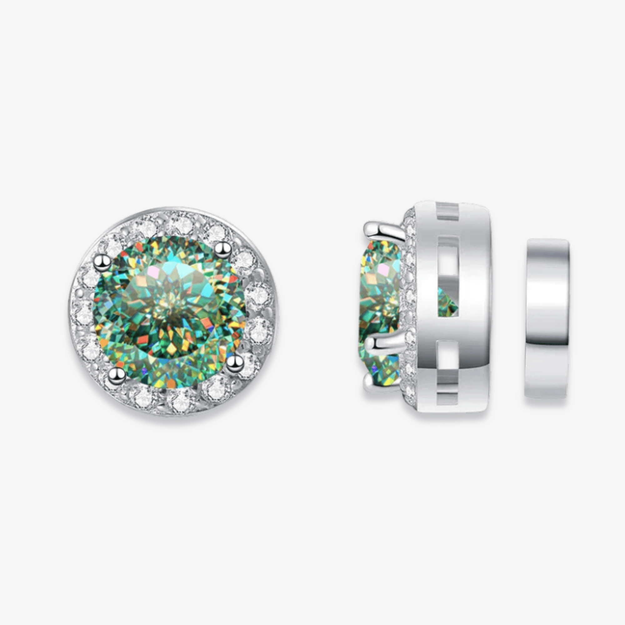 Magnetic Round Moissanite Earrings