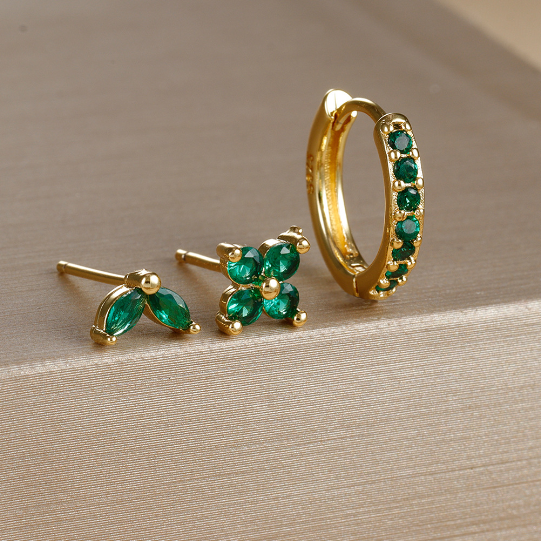 Dainty Tulip Hoop Earring Set