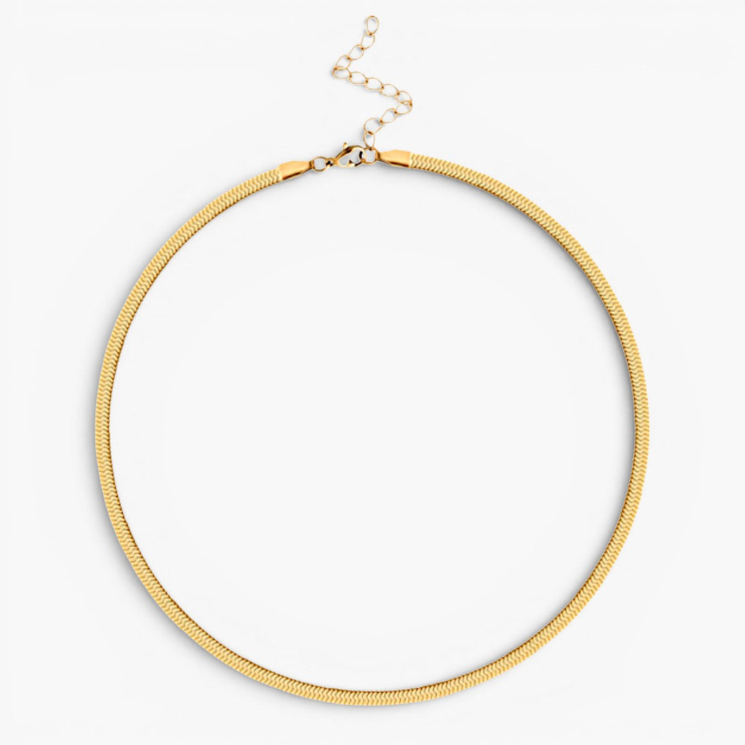Sleek Herringbone Snake Chain Necklace