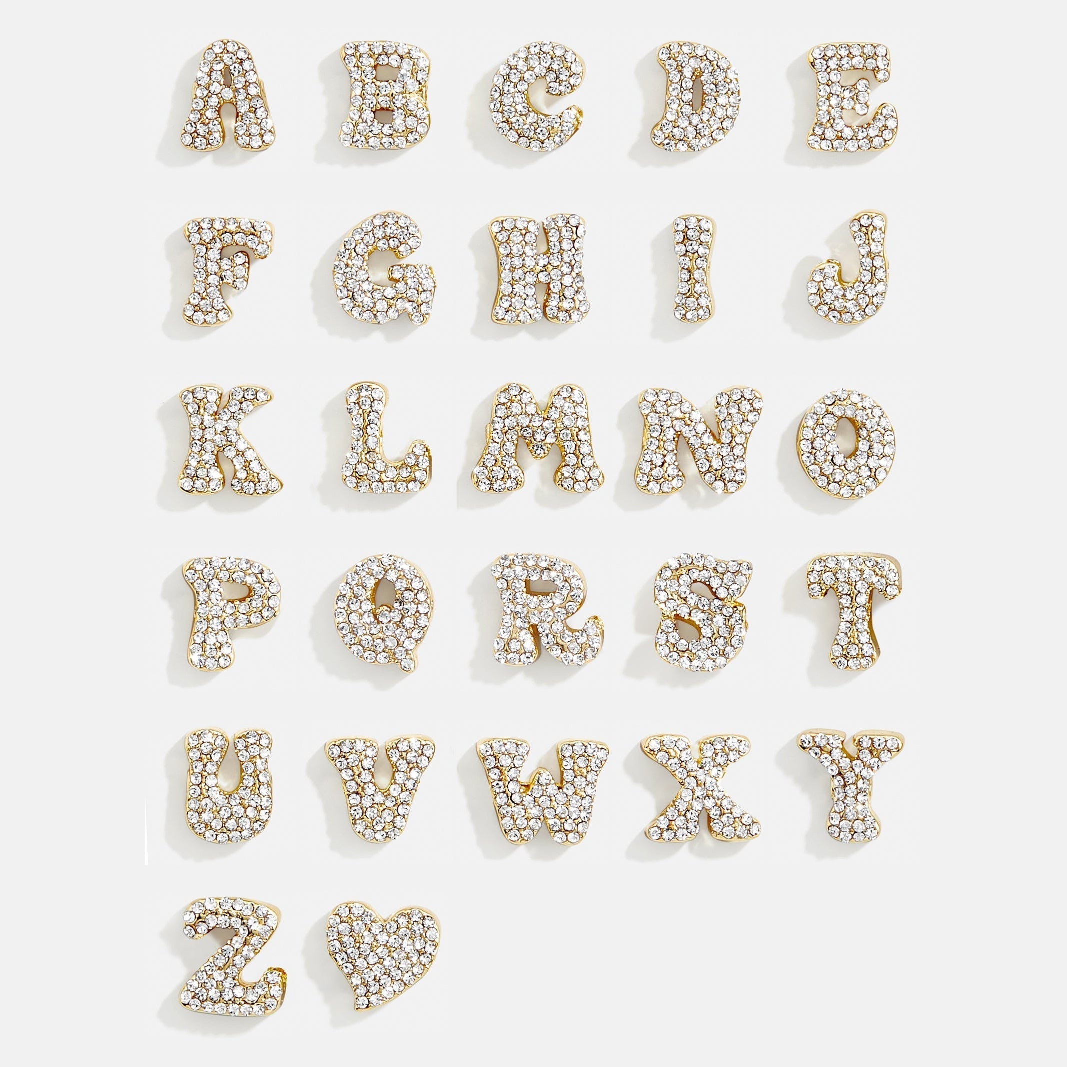 Pavé Bubble Letter Double Chain Bracelet