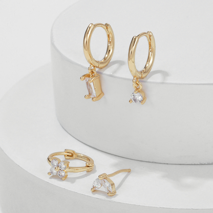 Dainty Flower Lantern Earring Quartet Set