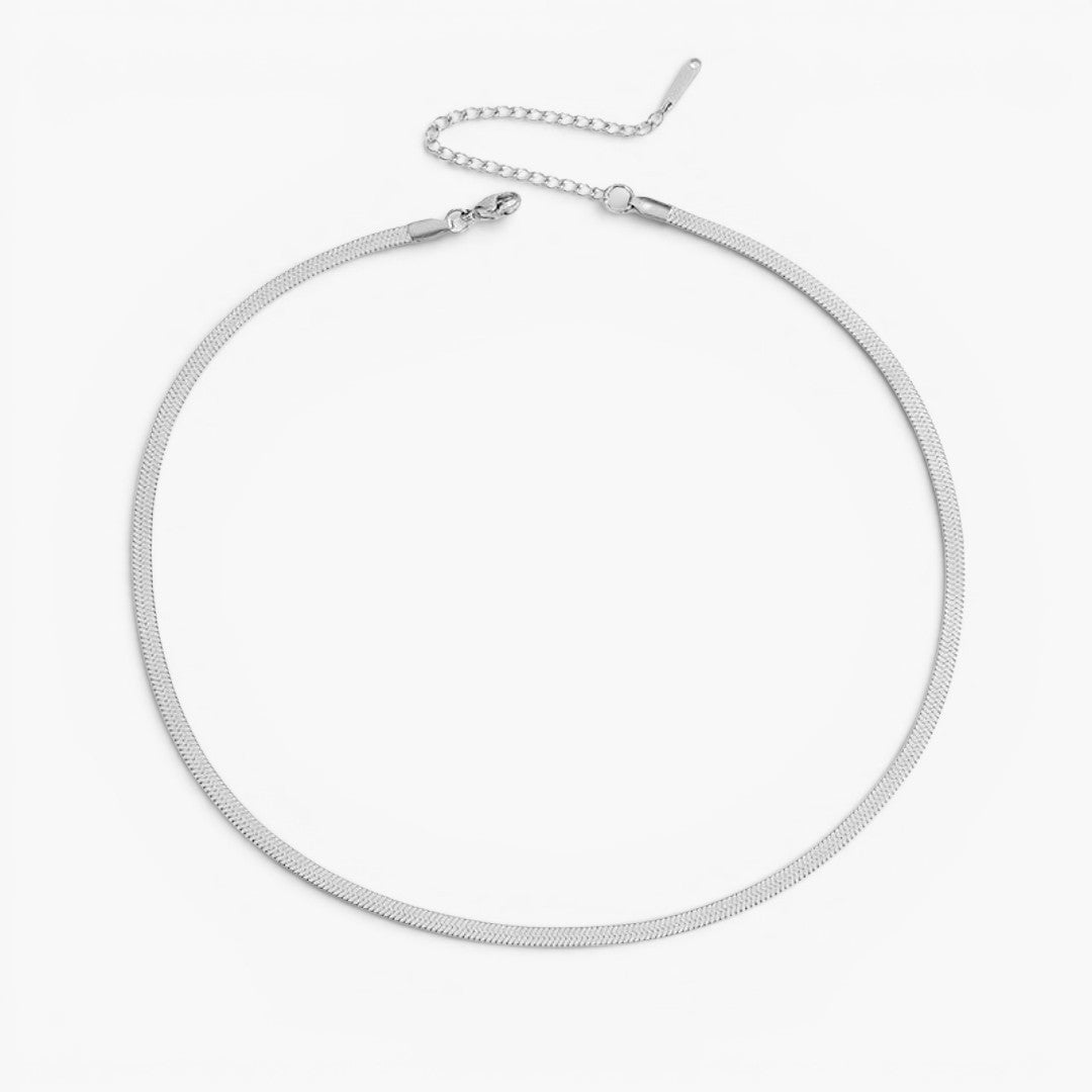 Sleek Herringbone Snake Chain Necklace