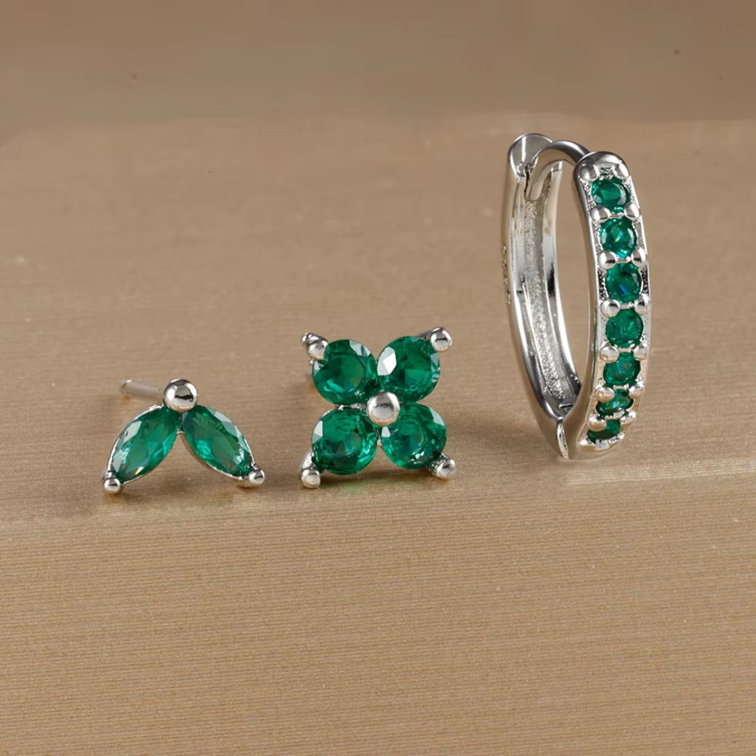 Dainty Tulip Hoop Earring Set