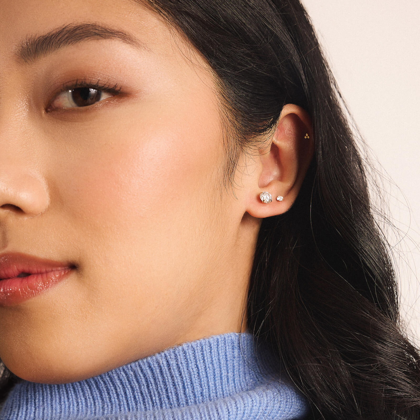 Moissanite Nap Earrings, 6mm
