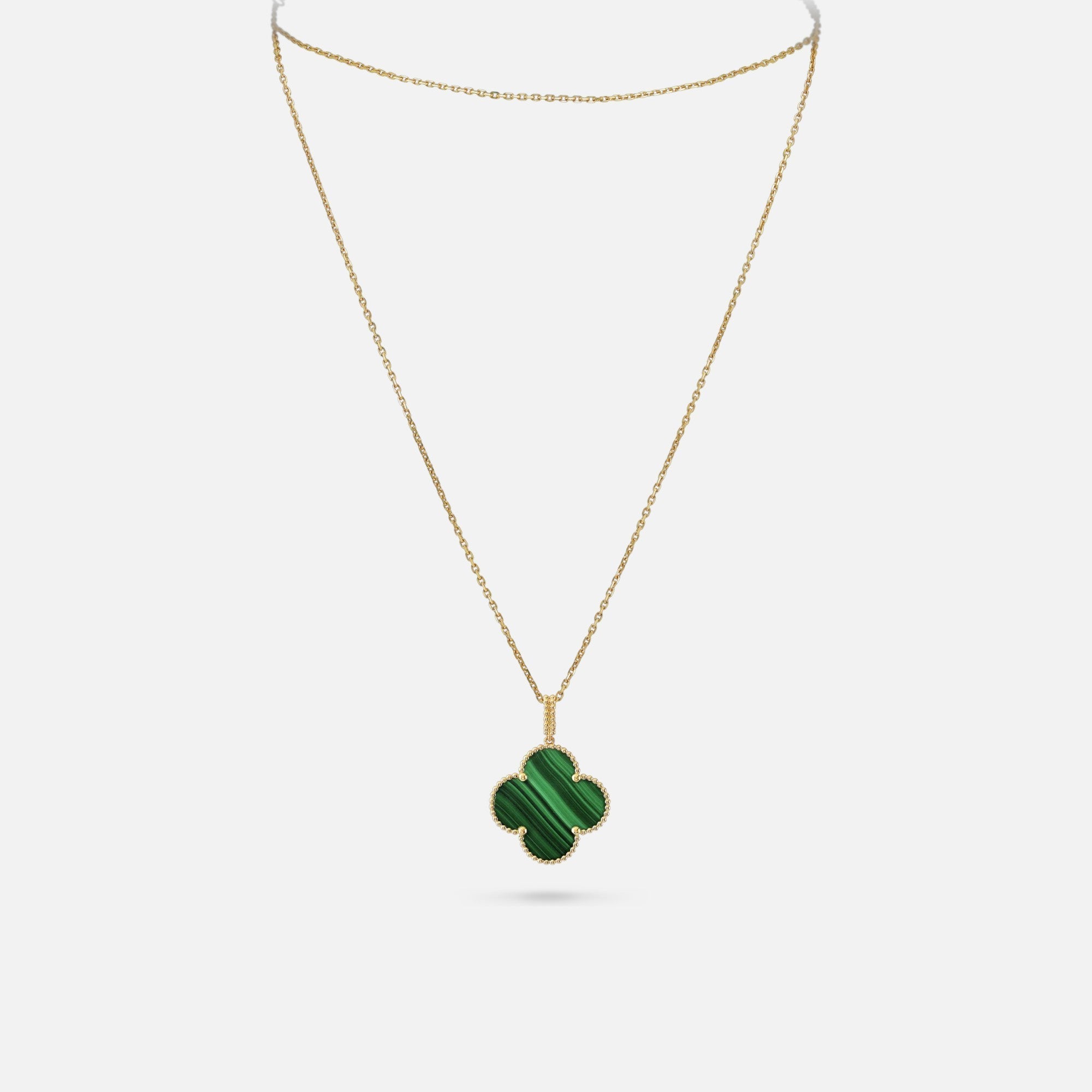 Lucky Clover Pendant Necklace – Long Chain