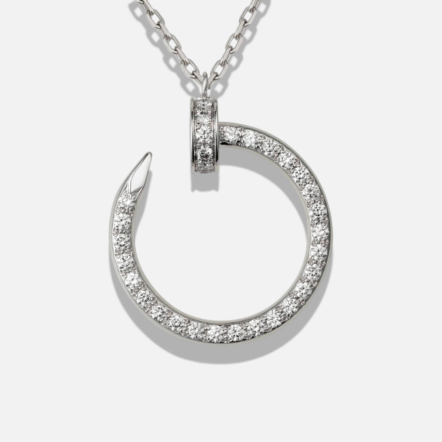 Pavé Nail Pendant Necklace