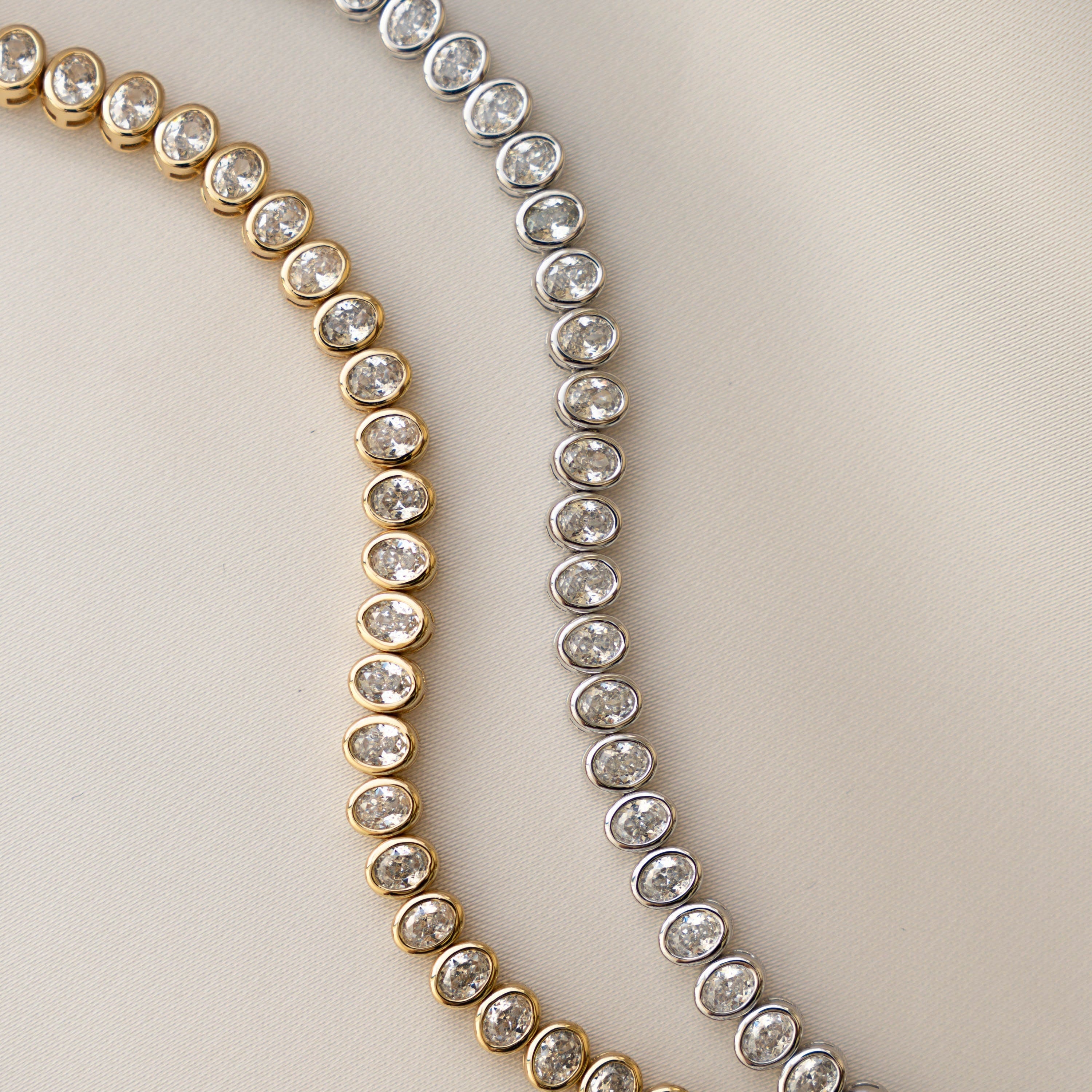 Oval Bezel CZ Tennis Bracelet