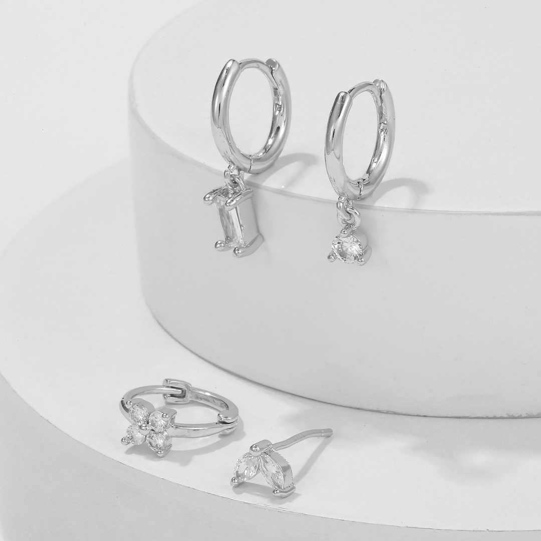 Crystal Bloom Lantern Earring Set