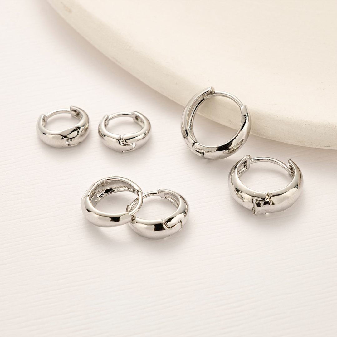 Essential Chunky Hoop Earrings Trio