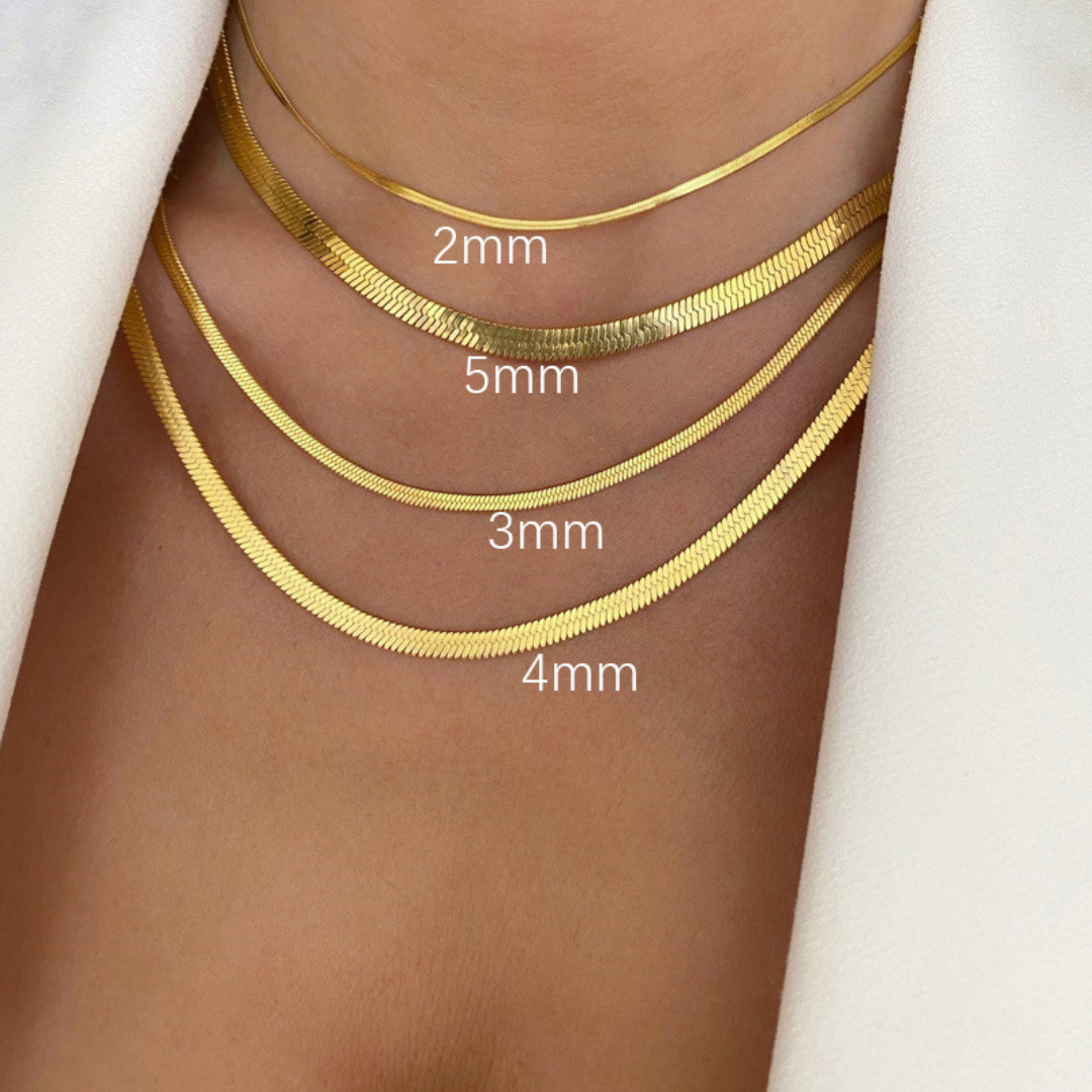 Sleek Herringbone Snake Chain Necklace
