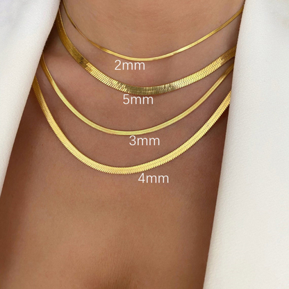 Sleek Herringbone Snake Chain Necklace
