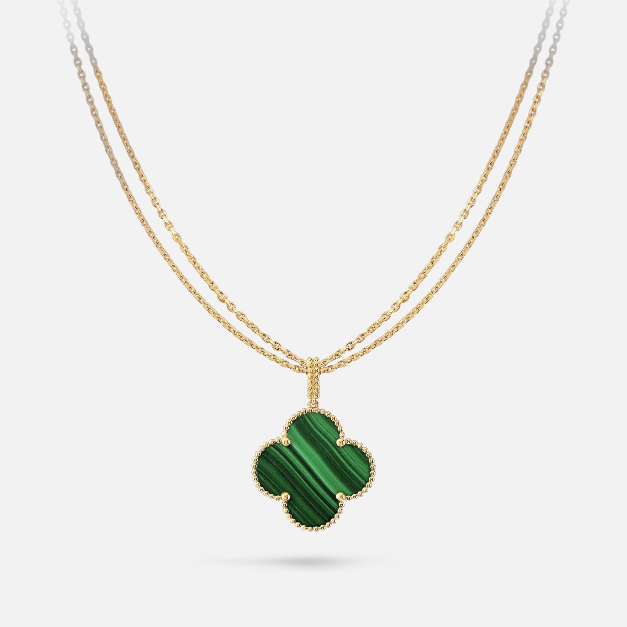 Lucky Clover Pendant Necklace – Long Chain