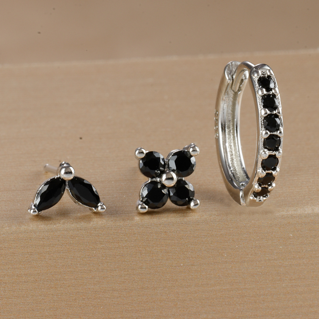 Dainty Tulip Hoop Earring Set