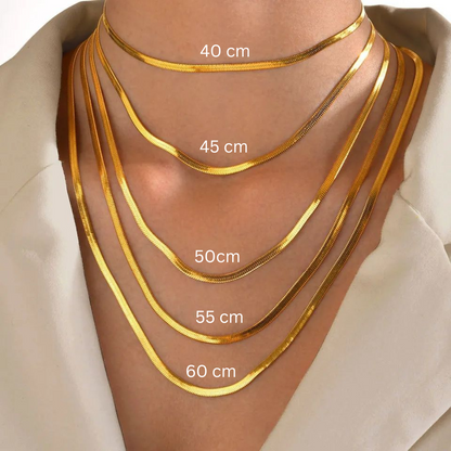 Sleek Herringbone Snake Chain Necklace