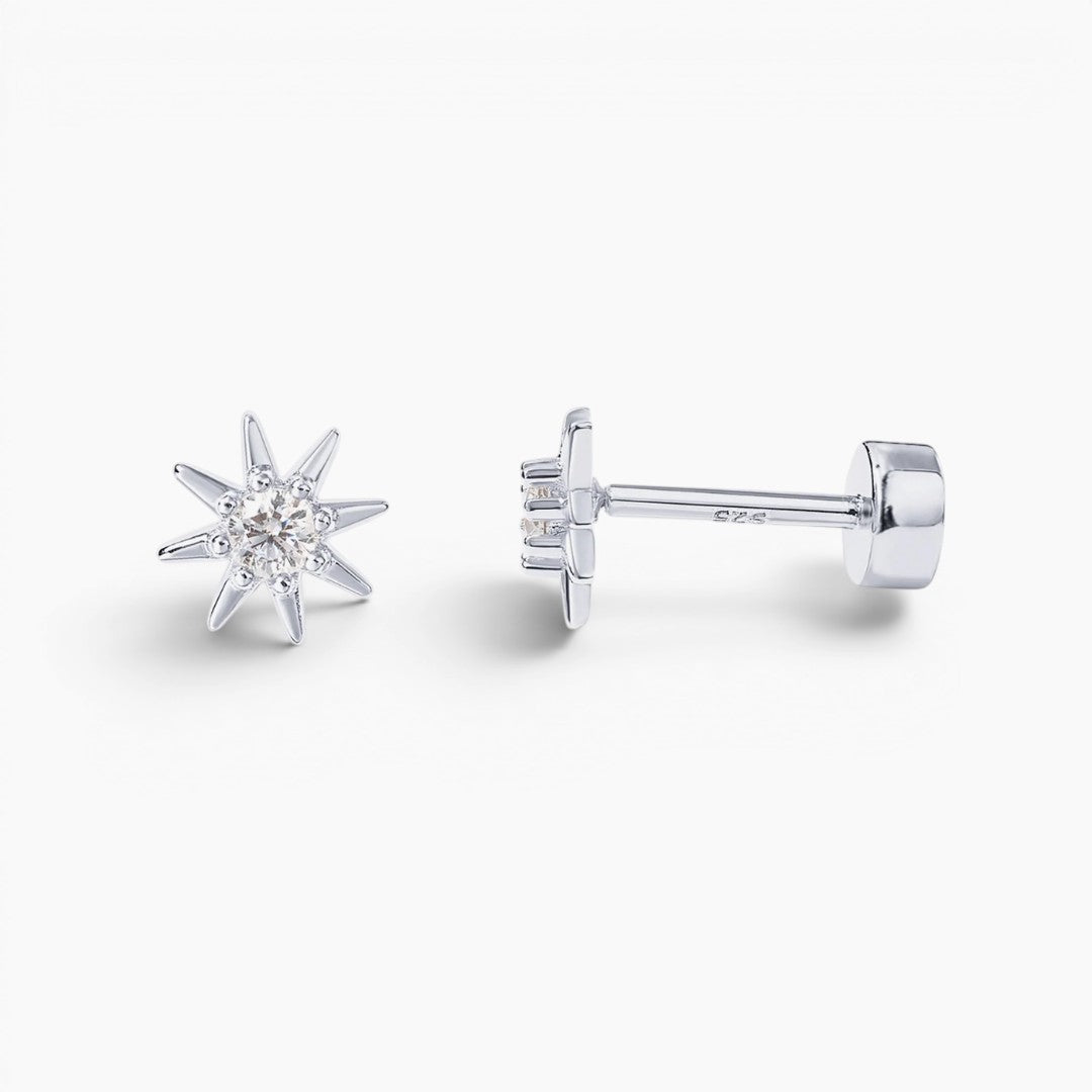 Starburst Flat Back Stud Earrings