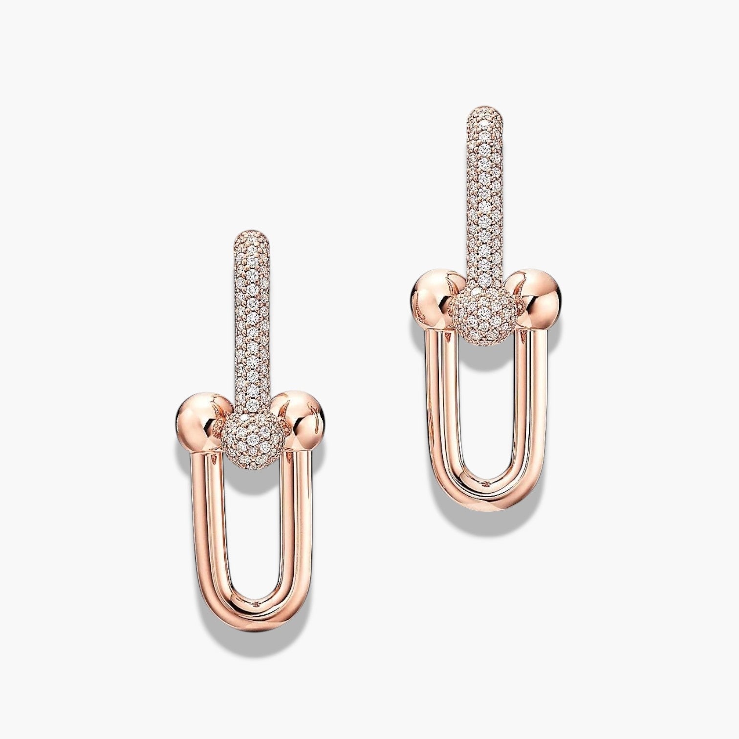 Pavé Diamond Link Statement Earrings