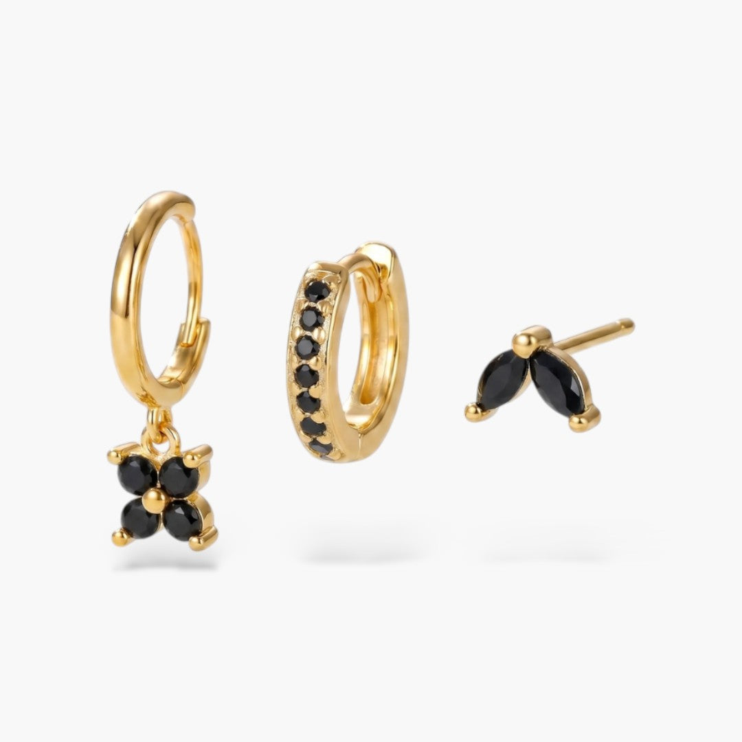 Trio Clover Leaf Earring Set