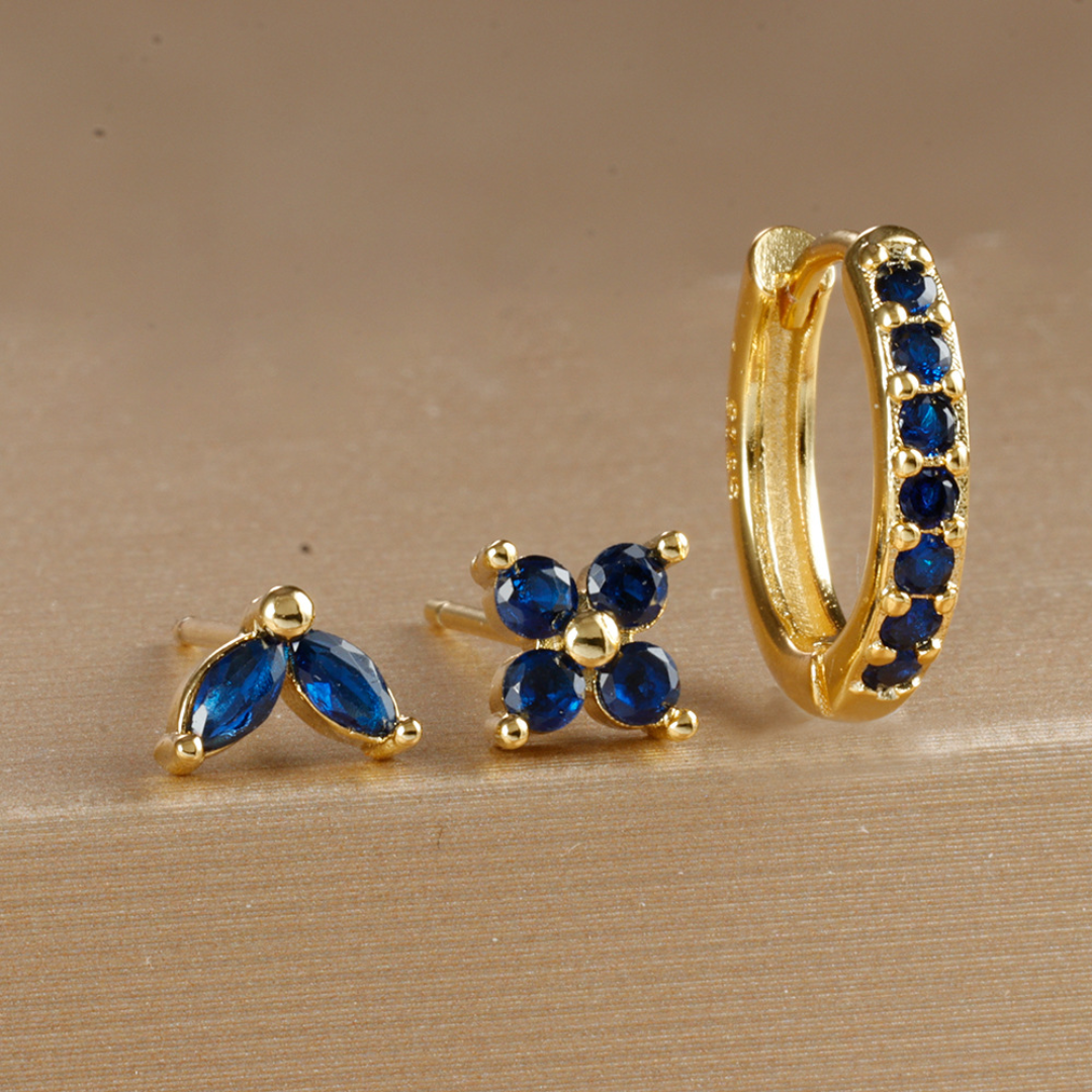 Dainty Tulip Hoop Earring Set