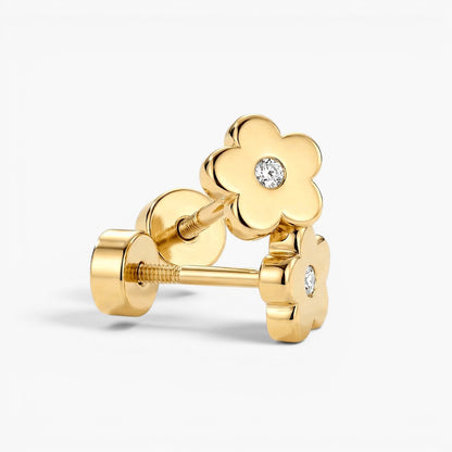 Dainty Daisy Flat Back Stud Earrings