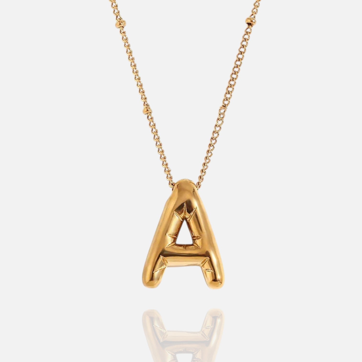 Balloon Initial Pendant Necklace – gold