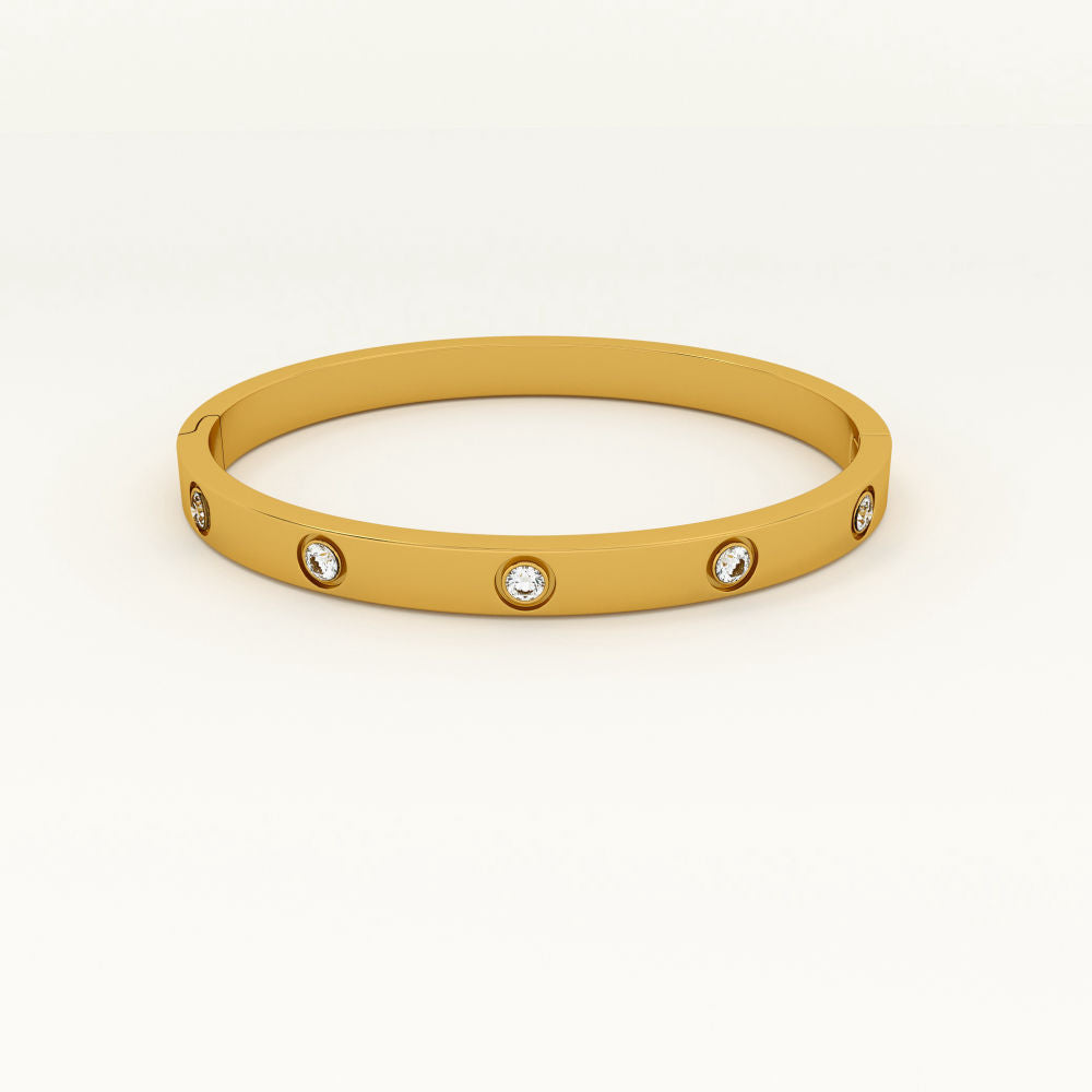 Crystal Love Bangle Bracelet – GOLD