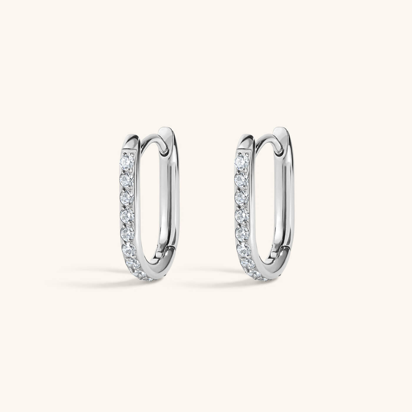 Pavé Halo Oval Hoops, 15mm