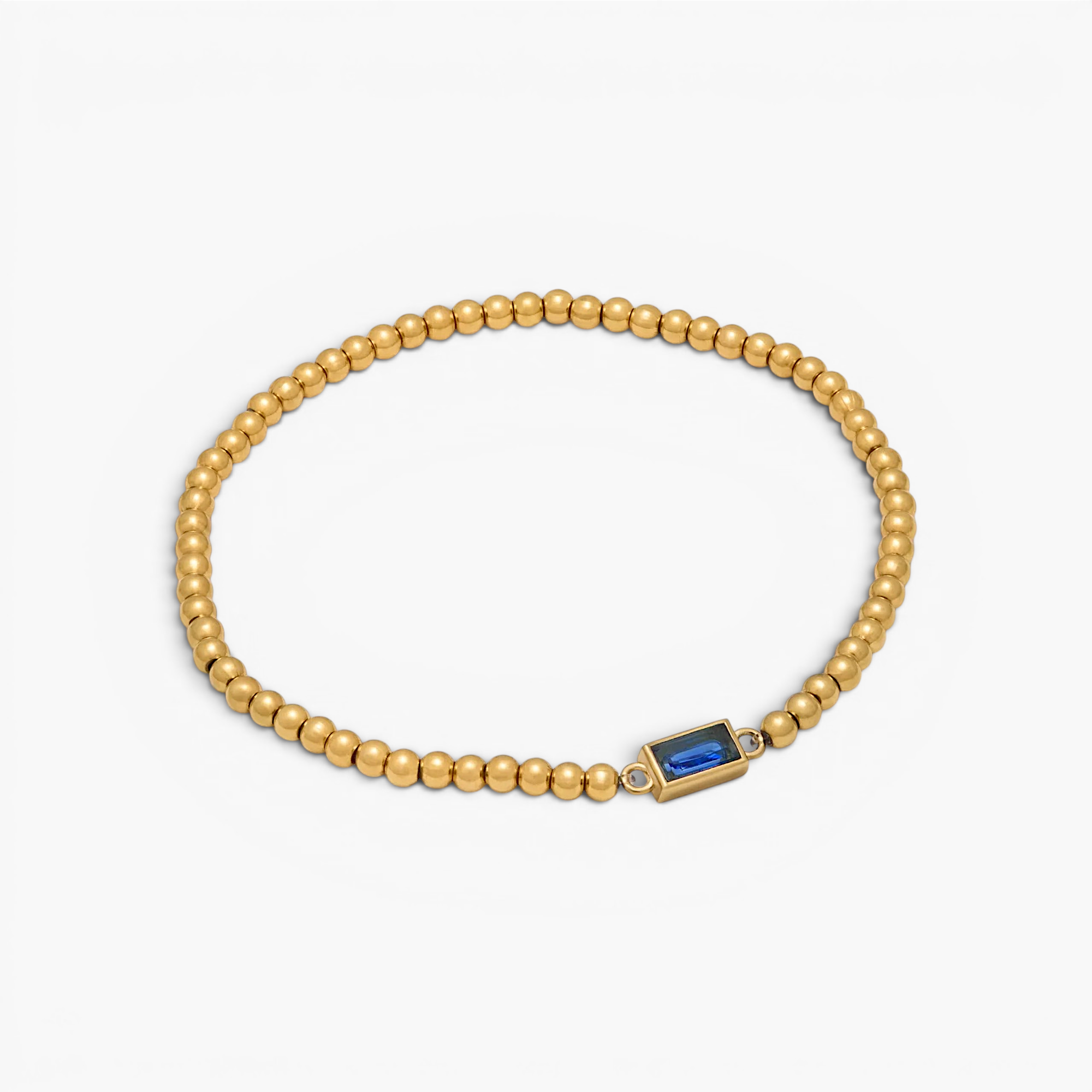 Gold Beaded Birthstone Bracelet