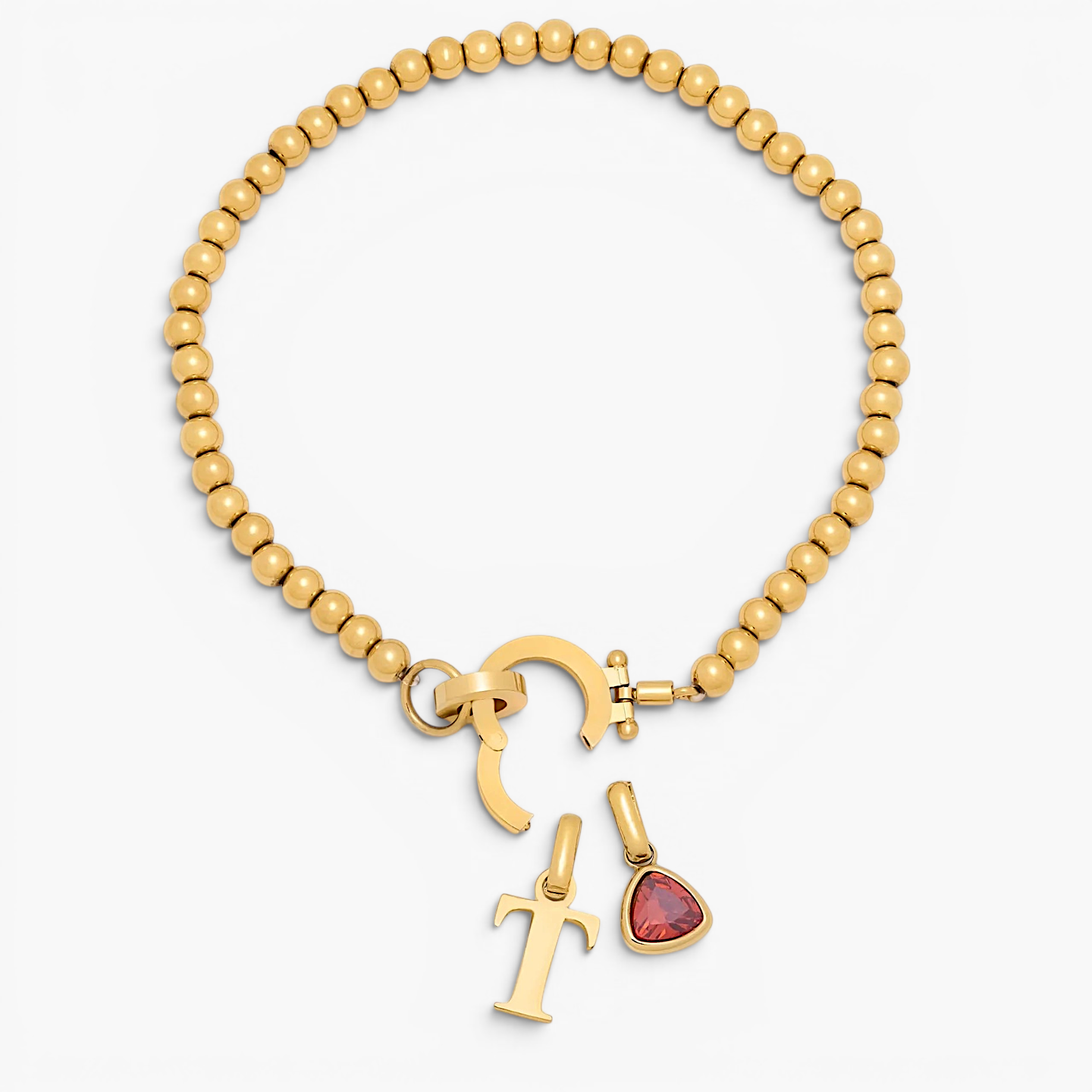 Birthstone Initial Charm Bracelet