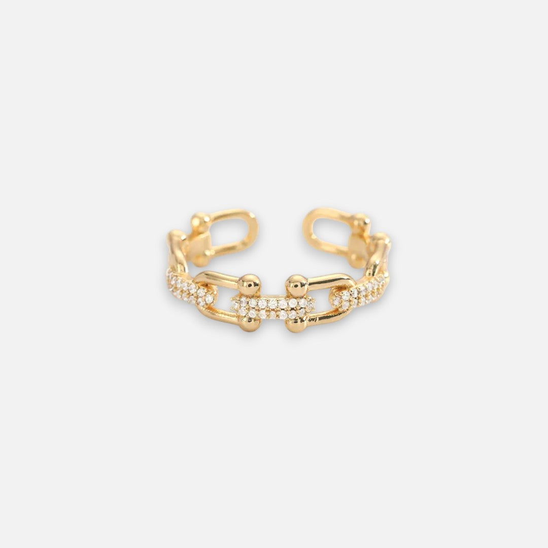 Open Band Sparkle Ring – 18k Yellow Gold