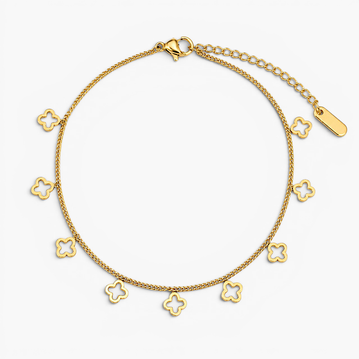 Maya Polished Clover Anklet