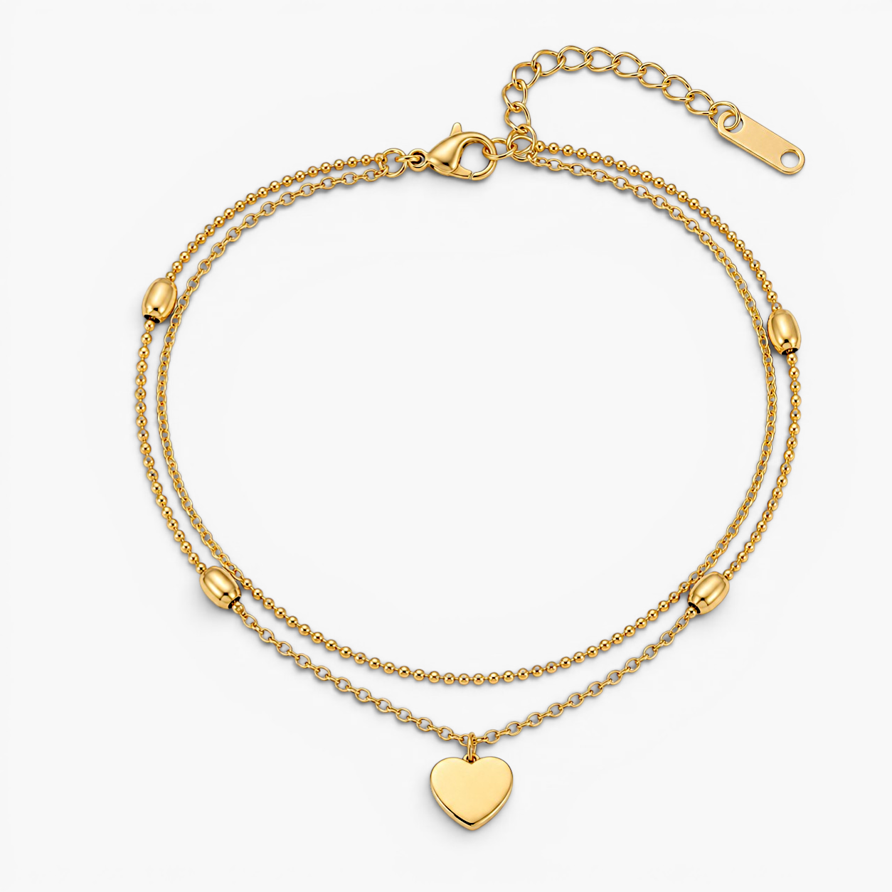 Grace Layered Heart Anklet