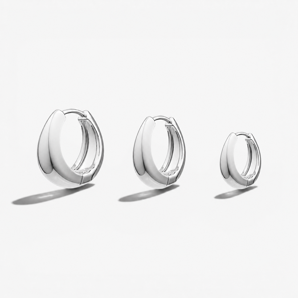 Nova Chunky Hoop Earrings Trio Set