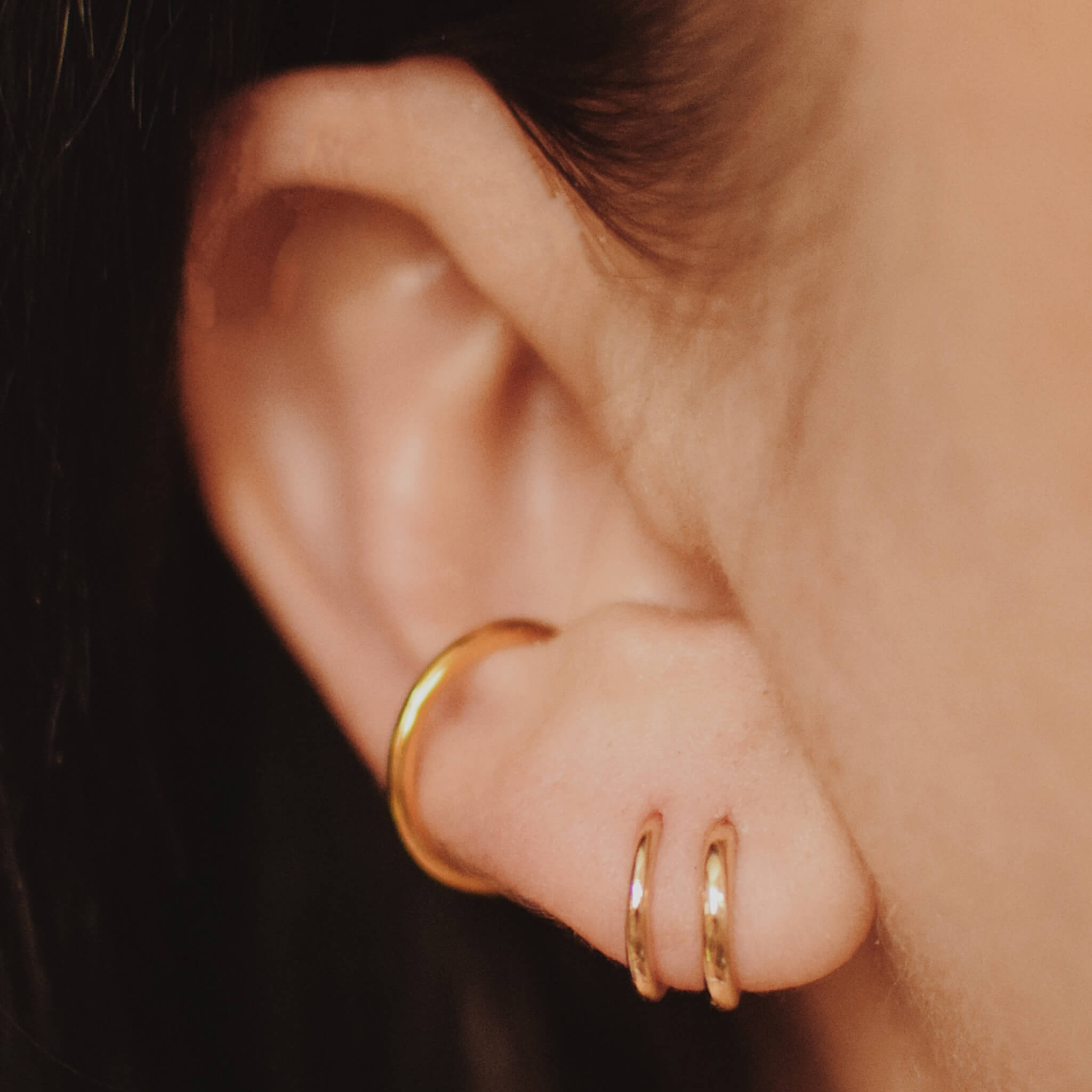 Classic Huggie Hoops in 14k gold plated