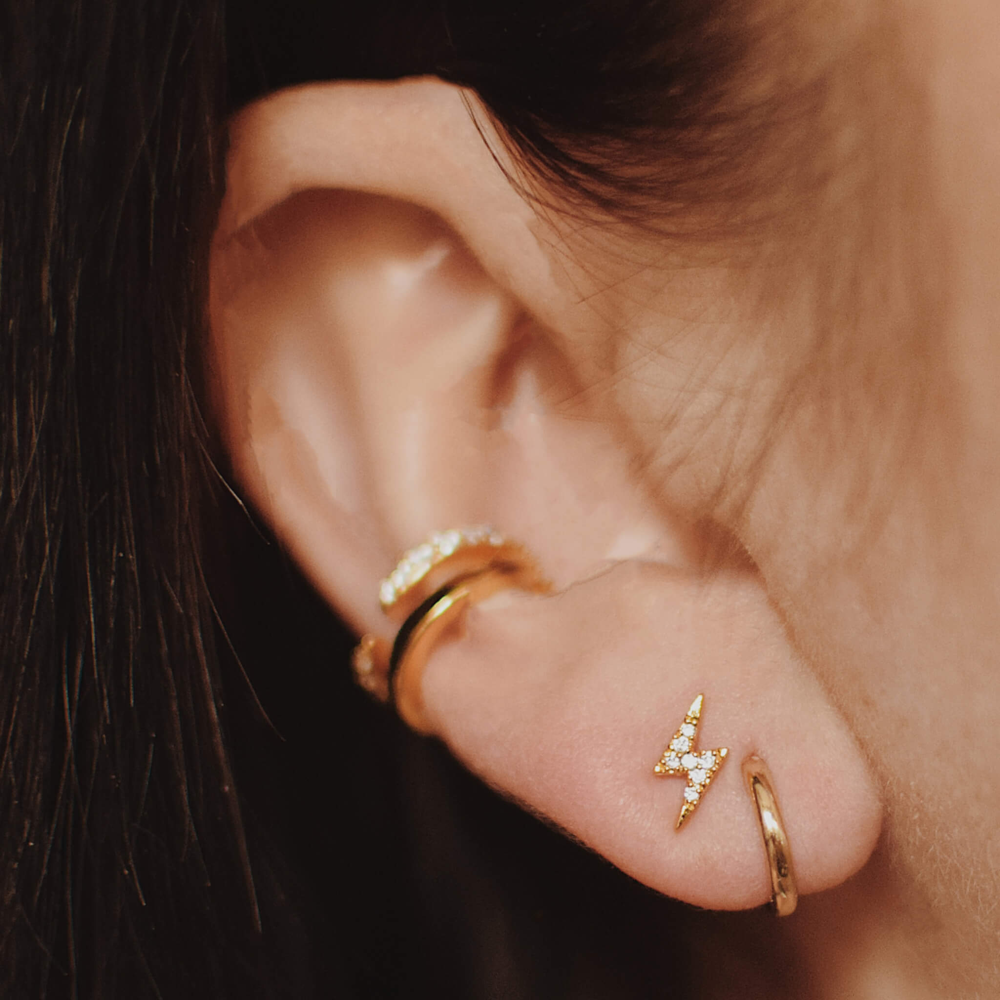 Classic Huggie Hoops in 14k gold plated