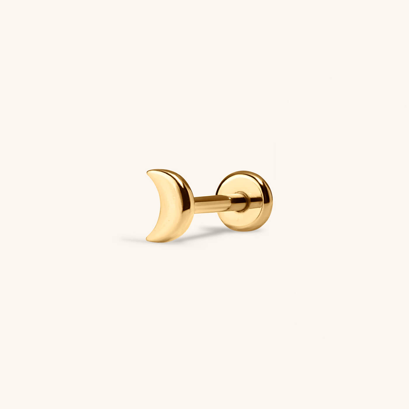 Moon Push Pin Flat Back Earring – Titanium - Gold