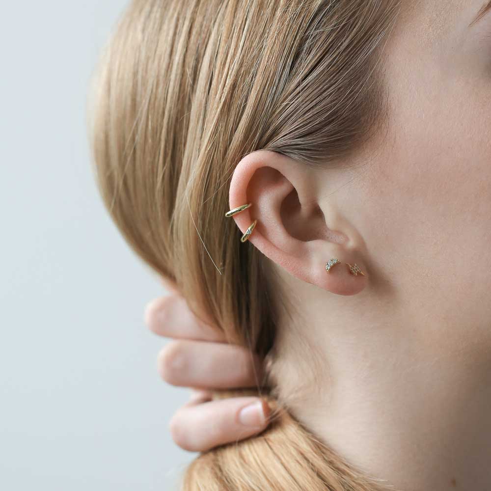 Pave Moon Nap Earrings