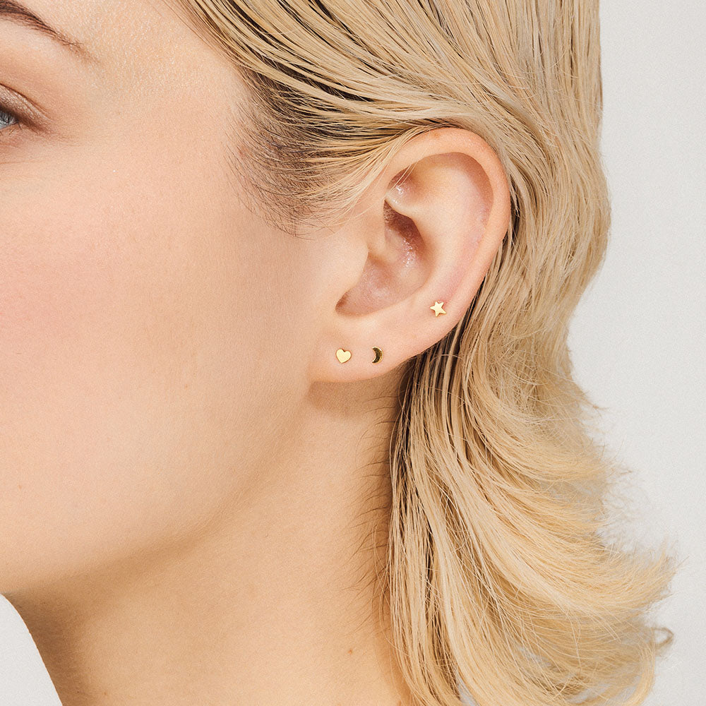 Heart Push Pin Flat Back Earring