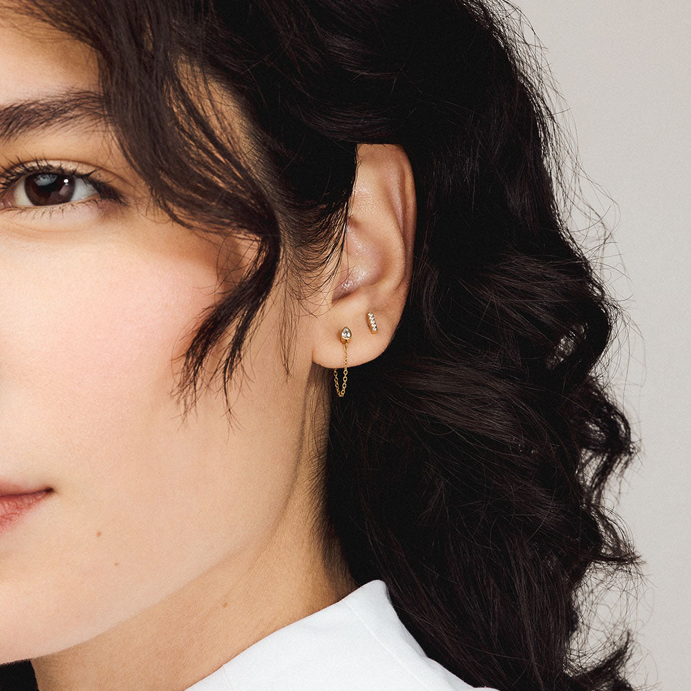 Pave Bar Nap Earrings