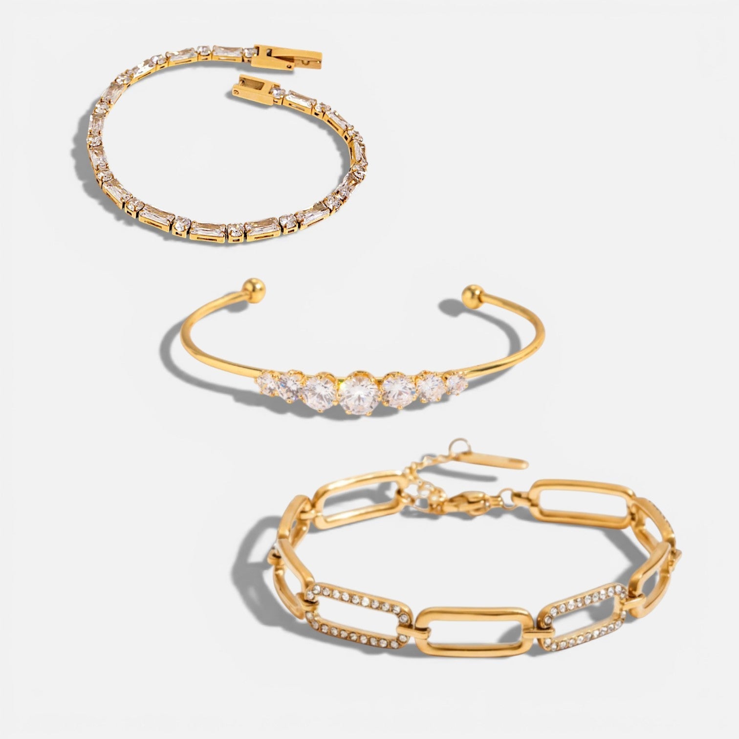 Essential Gold Bracelet Stack – Gold