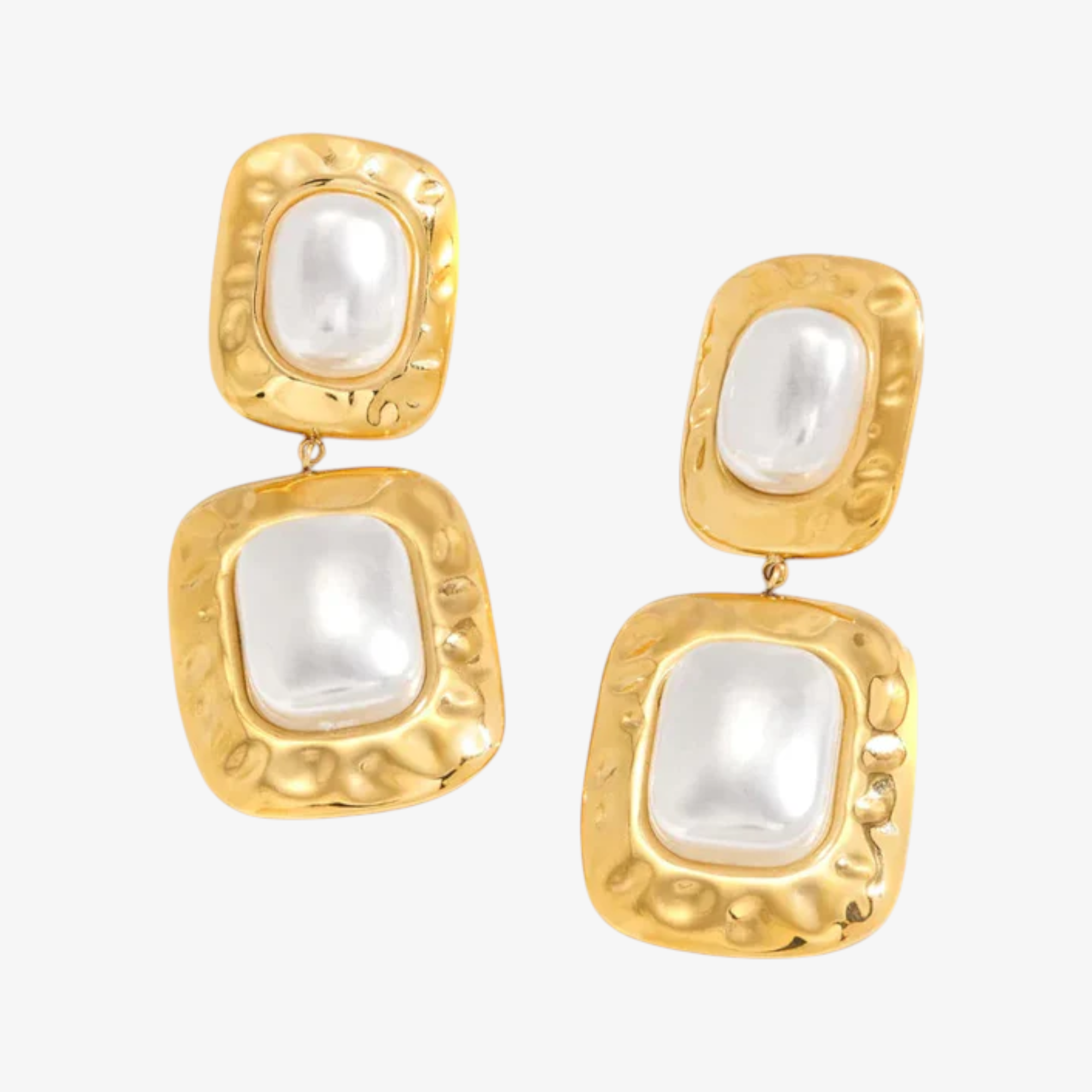 Elara Pearl Drop Earrings – 18k Yellow Gold