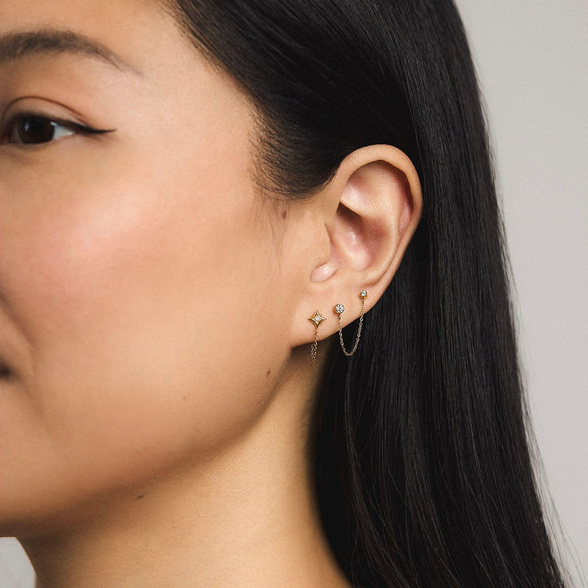 North Star Chain Nap Earrings
