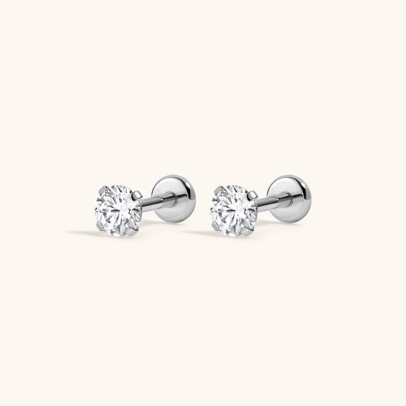 Celestial Crystal Solitaire Nap Earrings, 3mm