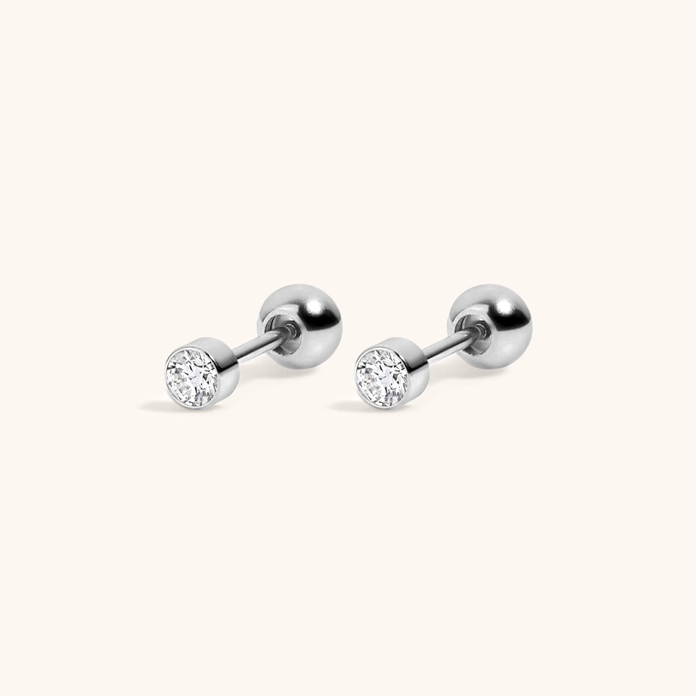 Celestial Crystal Bezel Solitaire Studs