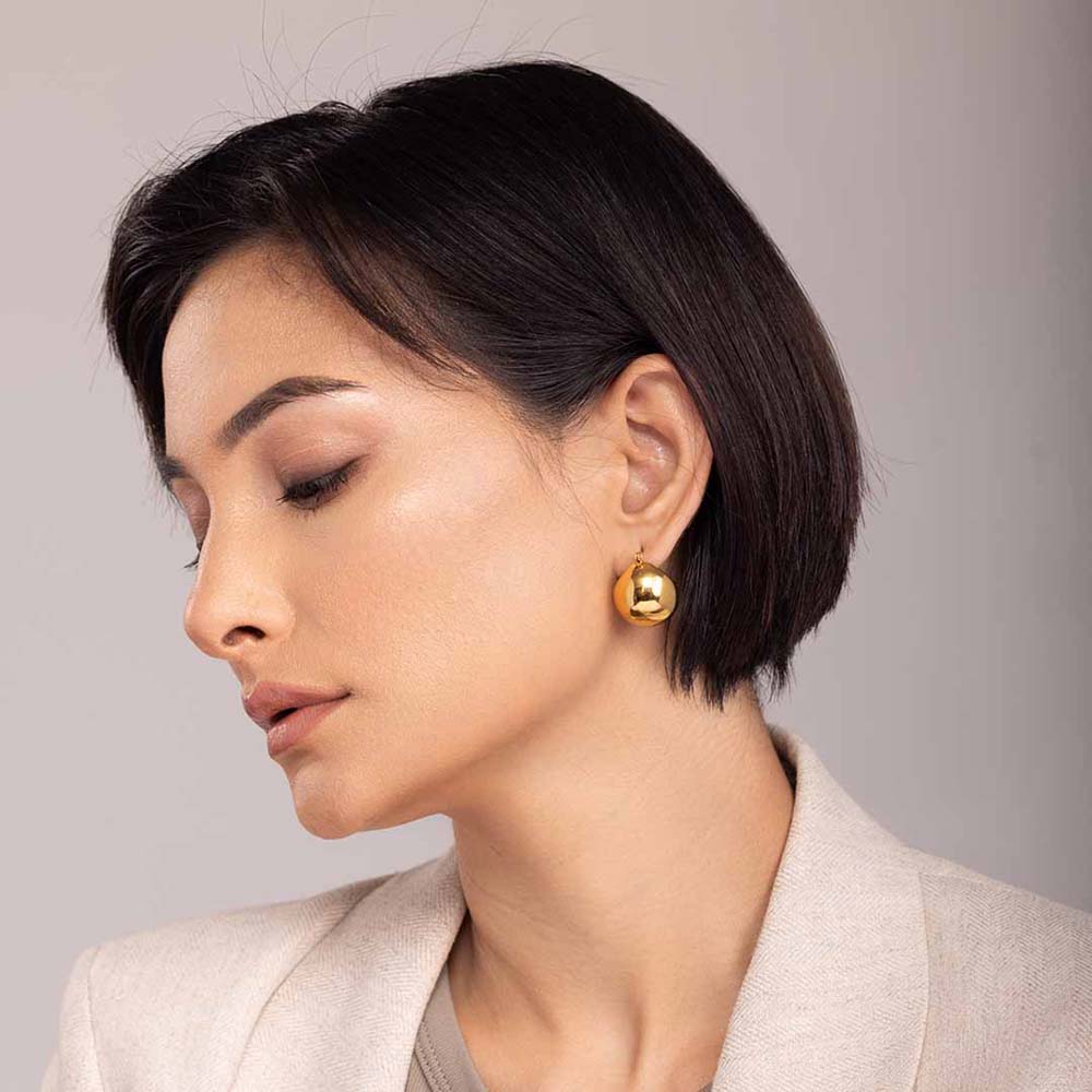 Ball Hoop Earrings – GOLD